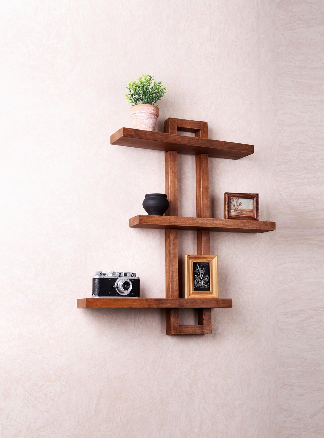 Shifting Adjustable Shelf wall shelf Wood shelf, floating wall kitchen shelf - 置物架/篮子 - 木头 