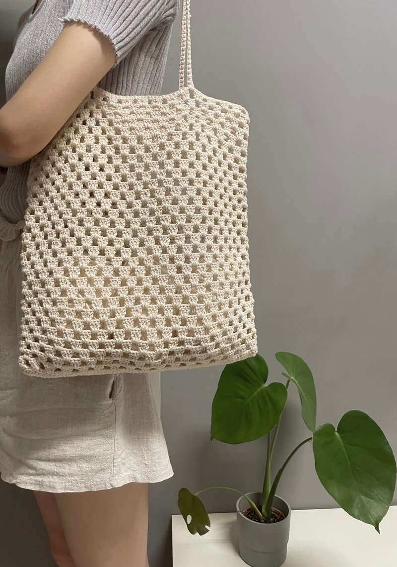 方眼包/手作/编织包/网包 - 侧背包/斜挎包 - 棉．麻 