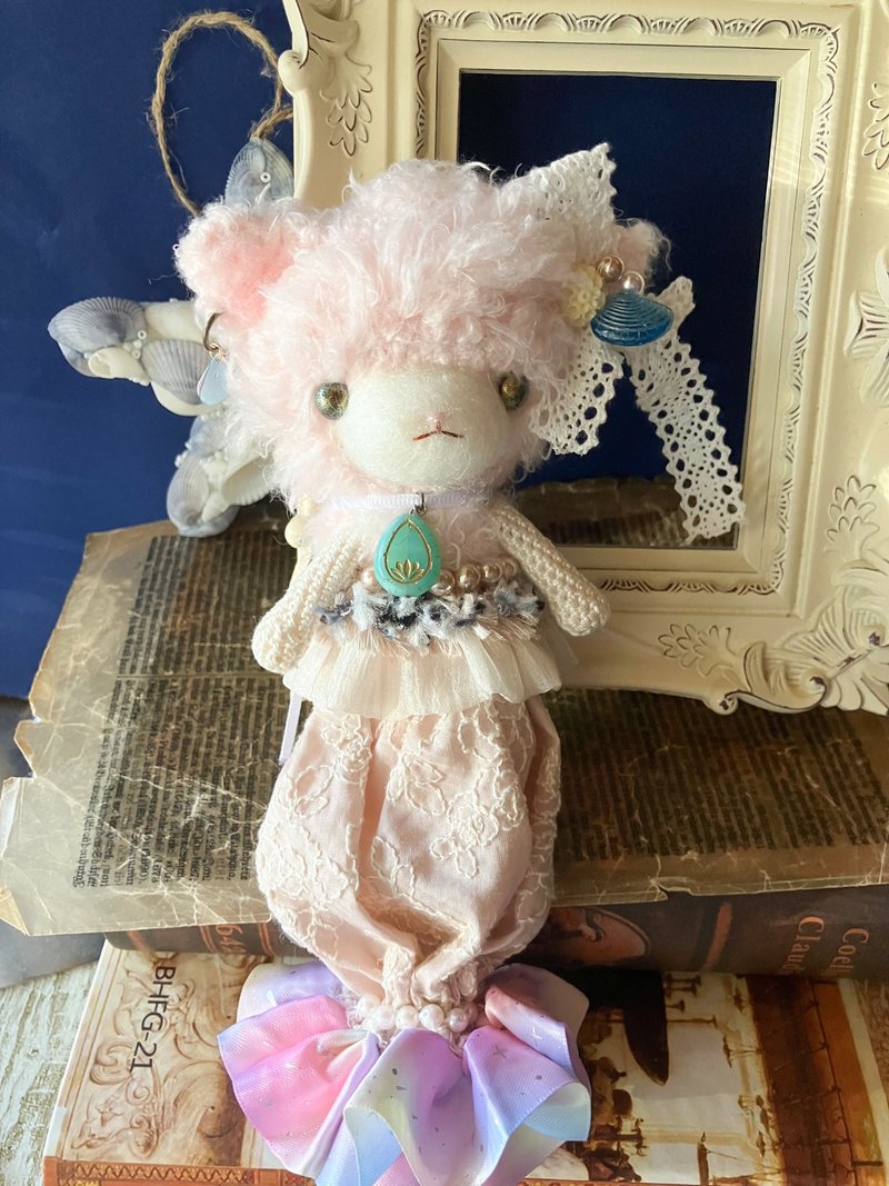 Amigurumi 娃娃夏日美人鱼 - 玩偶/公仔 - 羊毛 粉红色