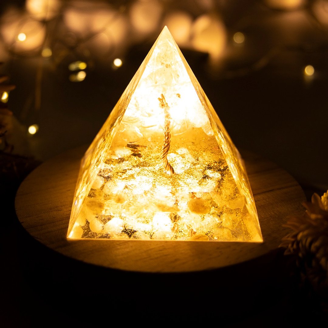 金字塔奥根塔Orgonite奥刚生命之树脉轮冥想水晶能量白水晶黄水晶 - 其他 - 树脂 