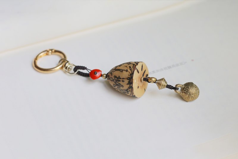 No.8-原創手作 & 植物果壳 | 千眼菩提 铃铛 钥匙扣 | 一物一图 - 钥匙链/钥匙包 - 植物．花 