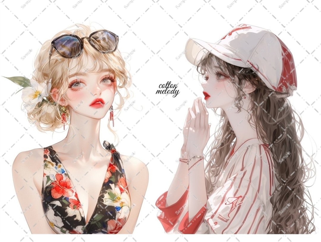 原创贴纸 no.6597 人物贴纸 原创贴纸 人物贴纸 女孩贴纸 原创人物贴纸 - 贴纸 - 纸 