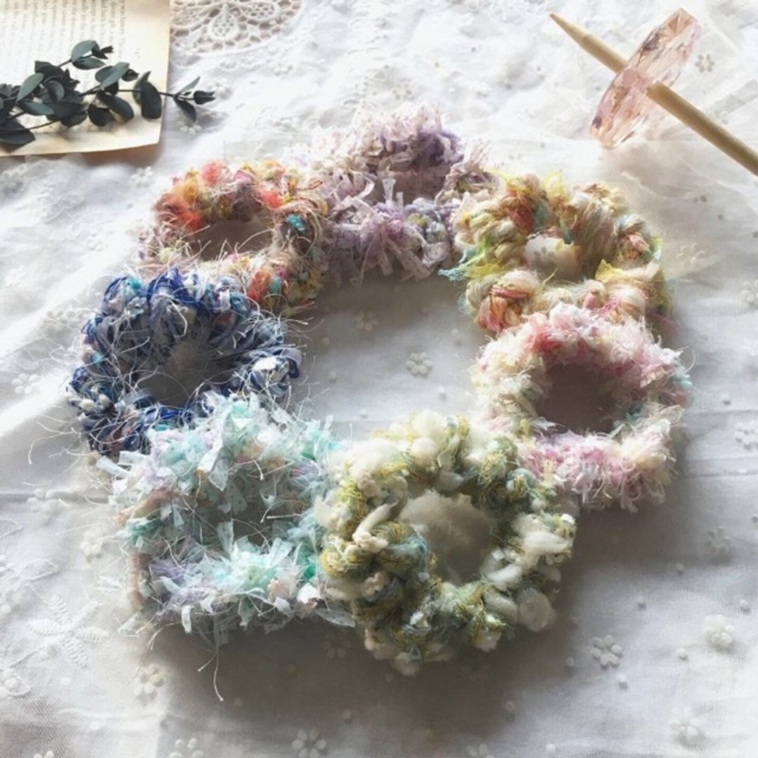 【零失败。DIY 手作体验】彩虹发圈材料包 (附影片教学) - 编织/刺绣/羊毛毡/裁缝 - 其他材质 多色