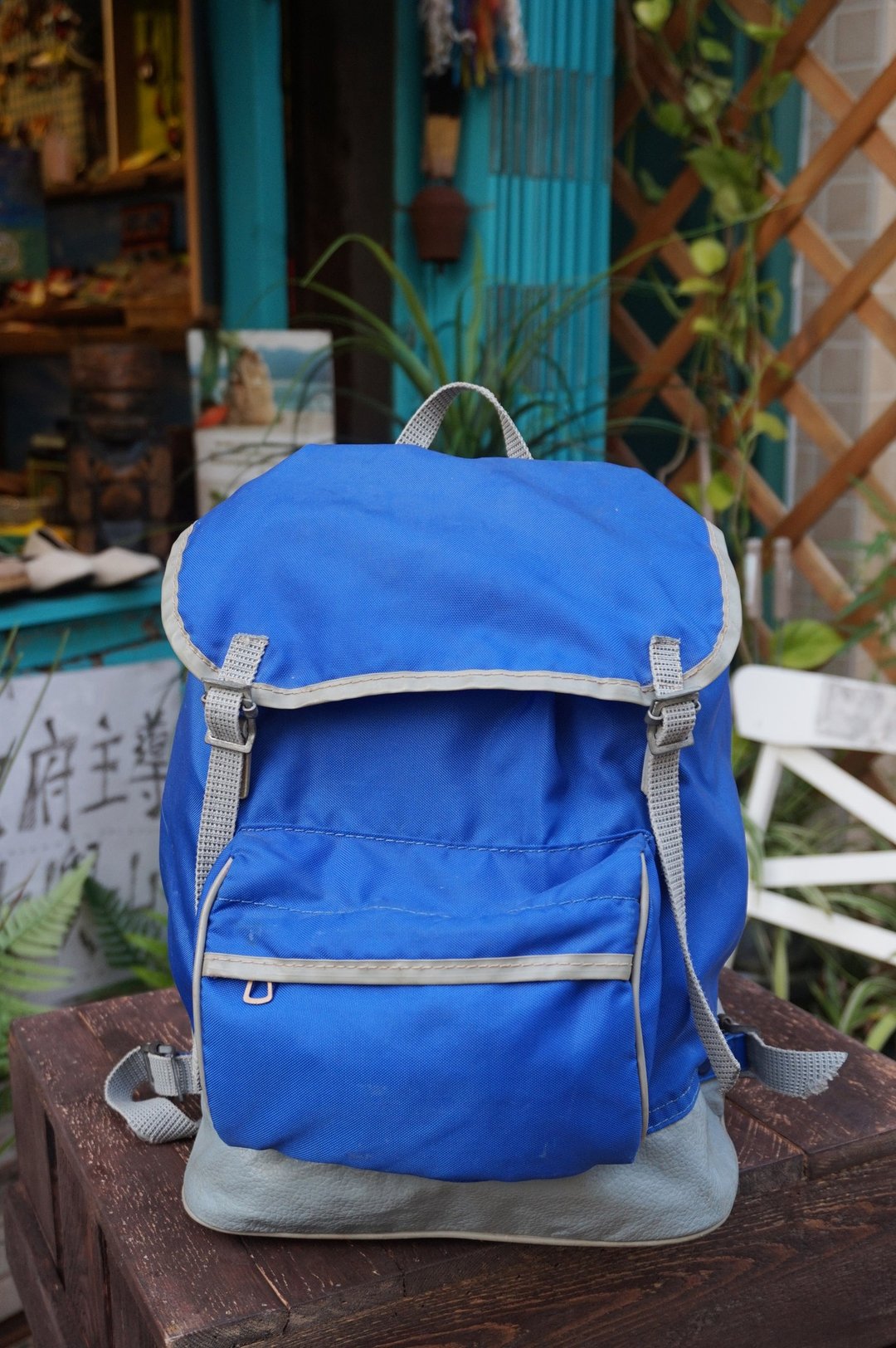 EARTH.er  :: Vintage系列 :: │"KURZ"西德制复古小背包 ● "KURZ" Small day pack made in Western Germany │ - 后背包/双肩包 - 其他材质 蓝色