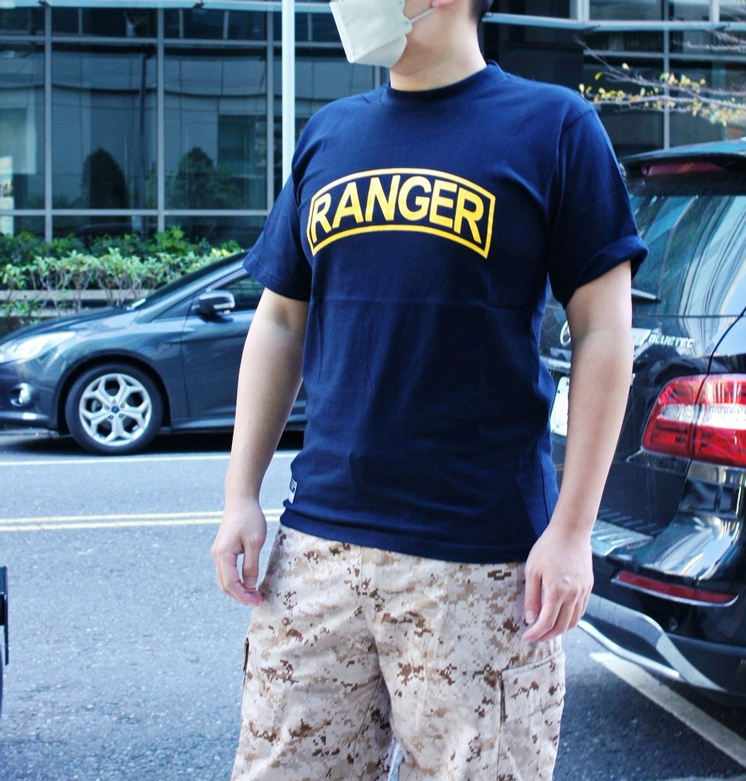J-TECH│游骑兵特战部队T恤 Size:M│MIT 纯棉│下侧名条 - 男装上衣/T 恤 - 棉 蓝色