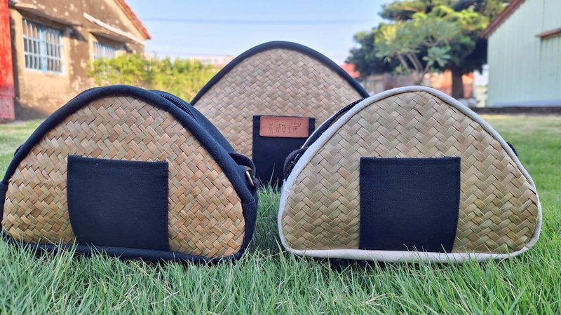 蔺草小饭团包 - 侧背包/斜挎包 - 植物．花 白色