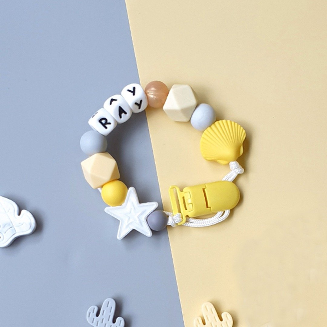 RAY 星星 奶嘴链夹 / 定制化奶嘴链 可套香草奶嘴(27cm) - 玩具/玩偶 - 其他材质 