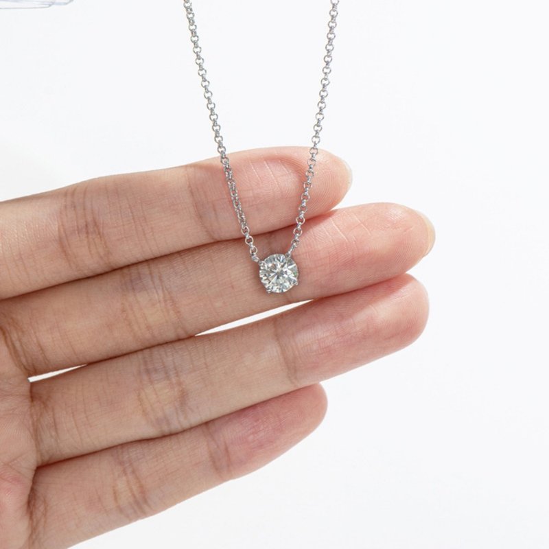 莫桑石 莫桑钻 1克拉流行款项链 台北门市 定制化订制白金 - 项链 - 其他材质 