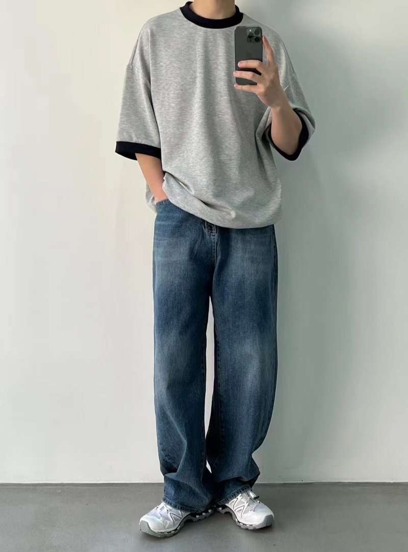 And ten to one | 和十得一 | 23SS户外休闲宽松收脚T恤 - 中性连帽卫衣/T 恤 - 棉．麻 