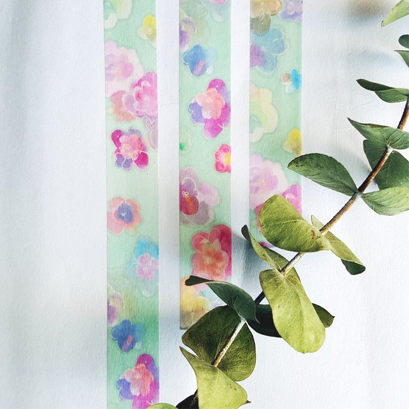 漂游之河 水彩花卉 日本和纸 纸胶带 - 纸胶带 - 纸 绿色