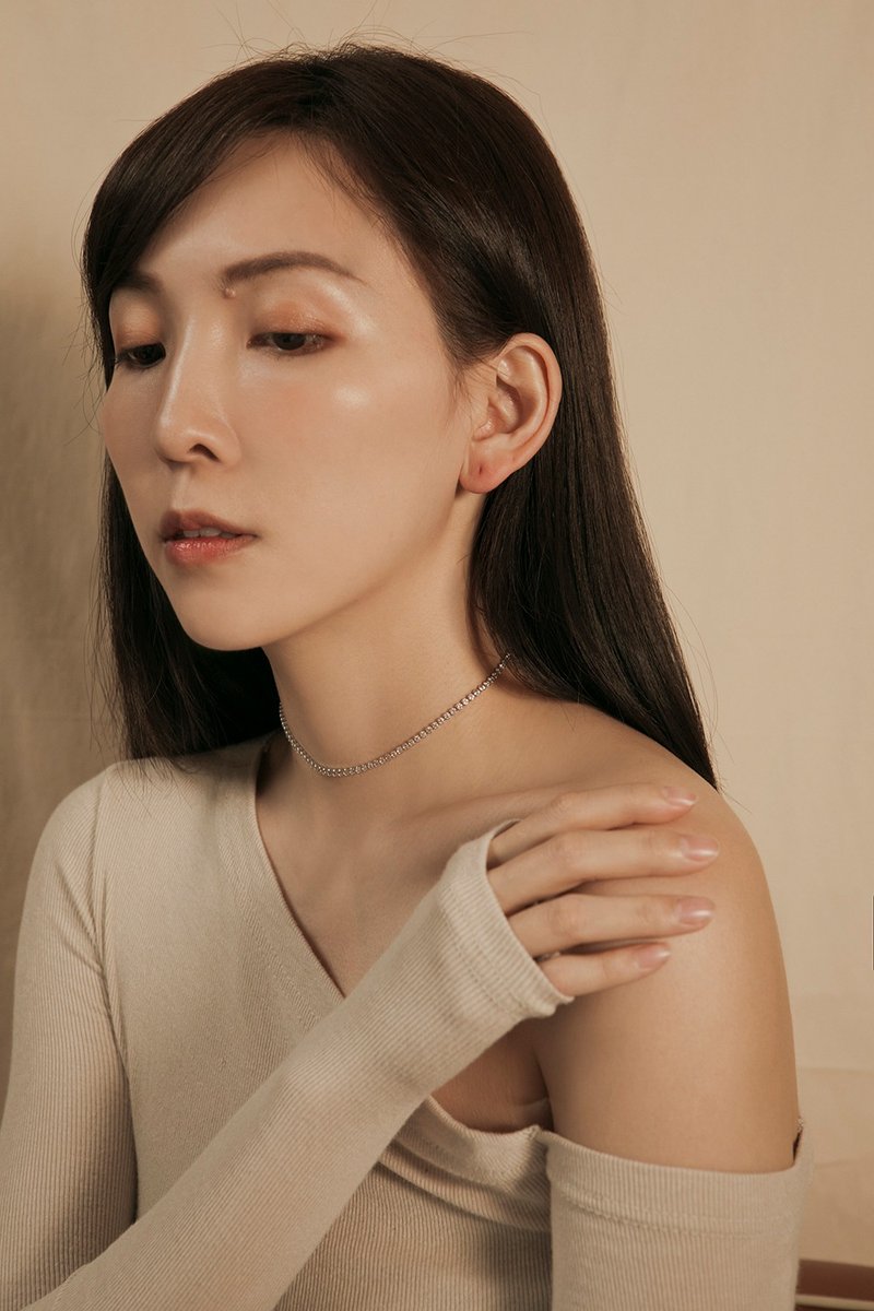 CYH-Sparkle 锆石颈链 - 项链 - 贵金属 银色