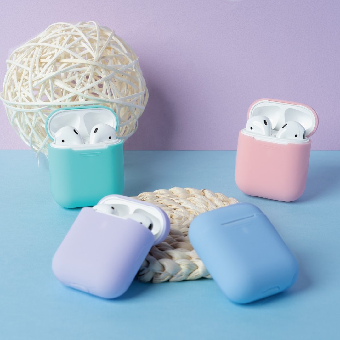 AirPods 1&2代【轻薄系列】分离式硅胶保护套 - 耳机收纳 - 硅胶 多色