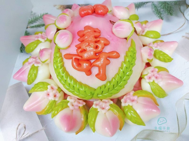 8寸 福寿双全子母寿桃 中式蛋糕馒头 供佛 拜拜馒头 生日寿桃 - 蛋糕/甜点 - 新鲜食材 