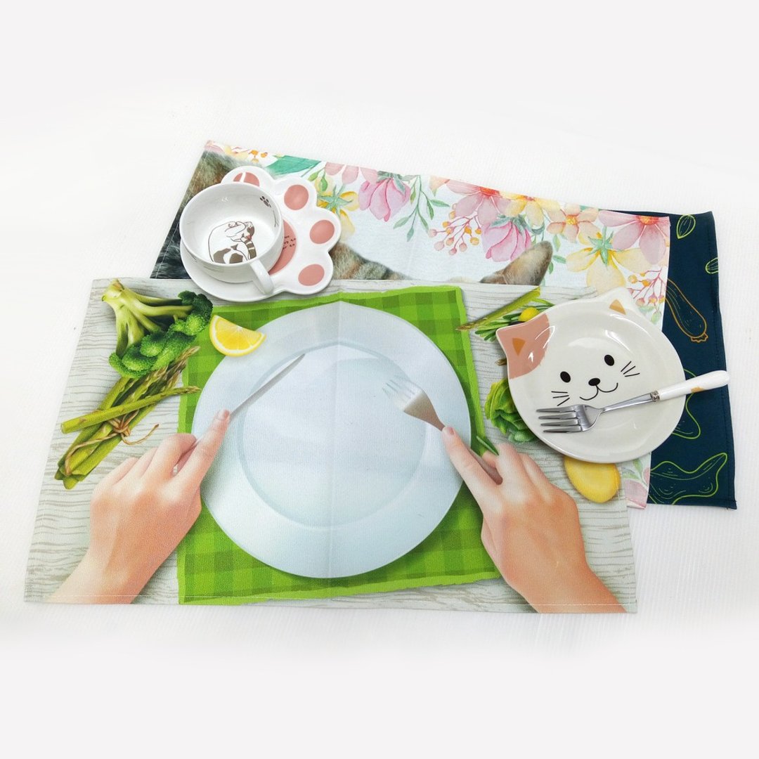 定制化 单面满版彩印 餐垫 桌垫 牛津布 防泼水 餐垫 来图订制 - 餐垫/桌巾 - 其他材质 