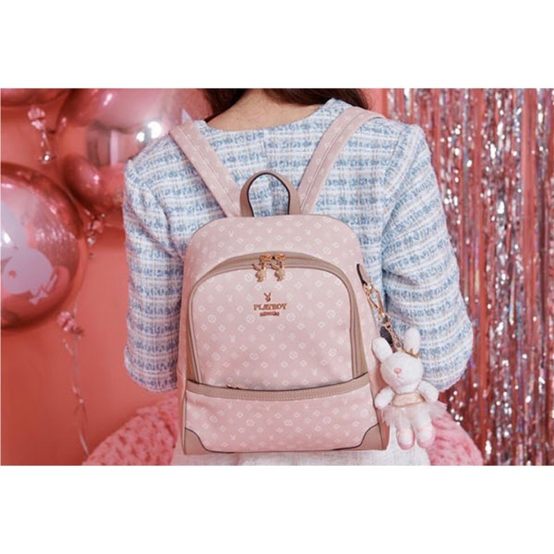 PLAYBOY - 后背包 BALLERINA芭蕾兔系列 - 杏色 - 后背包/双肩包 - 其他材质 粉红色