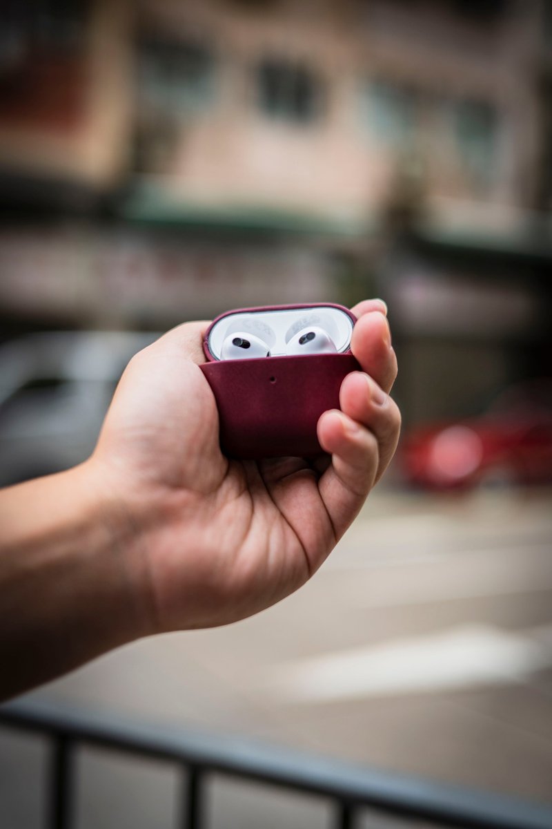 ARMOR AirPods Pro / AirPods 全真皮保护壳_波尔多红 - 耳机收纳 - 真皮 