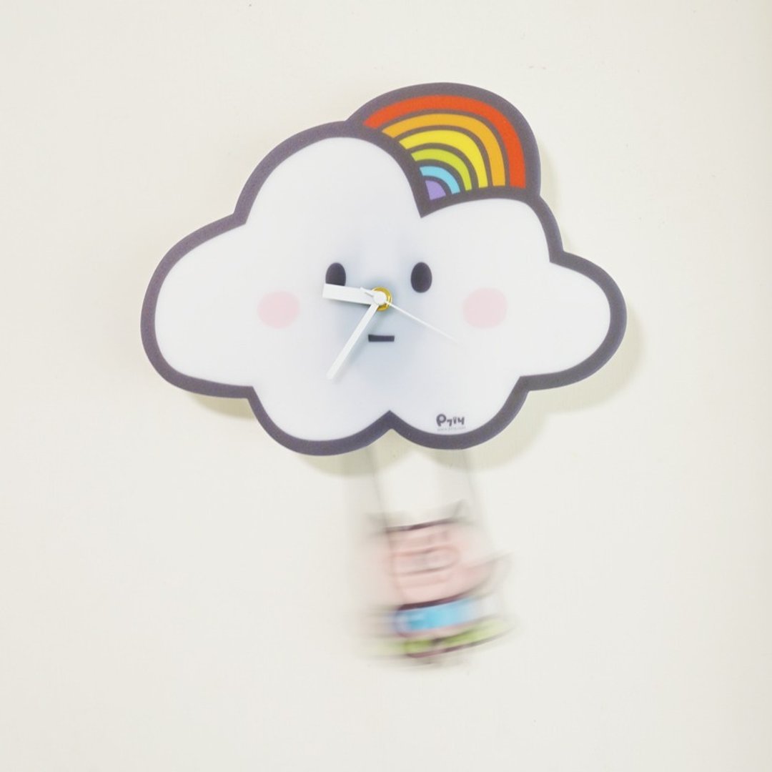钟_彩虹云上的秋千摇摆钟_4款 - 时钟/闹钟 - 压克力 多色