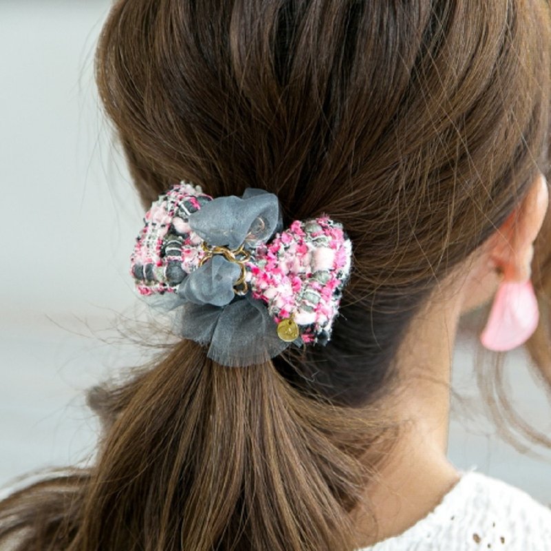 粗花订制蝴蝶结 | 发夹/发饰夹/马尾钩 | rose 玫瑰 - 发饰 - 其他人造纤维 粉红色