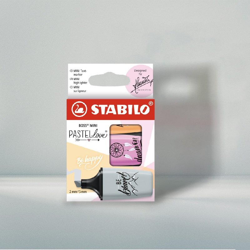 【stabilo】波士马卡龙色迷你萤光笔 暮光版-3色吊挂纸盒 - 其他 - 塑料 多色