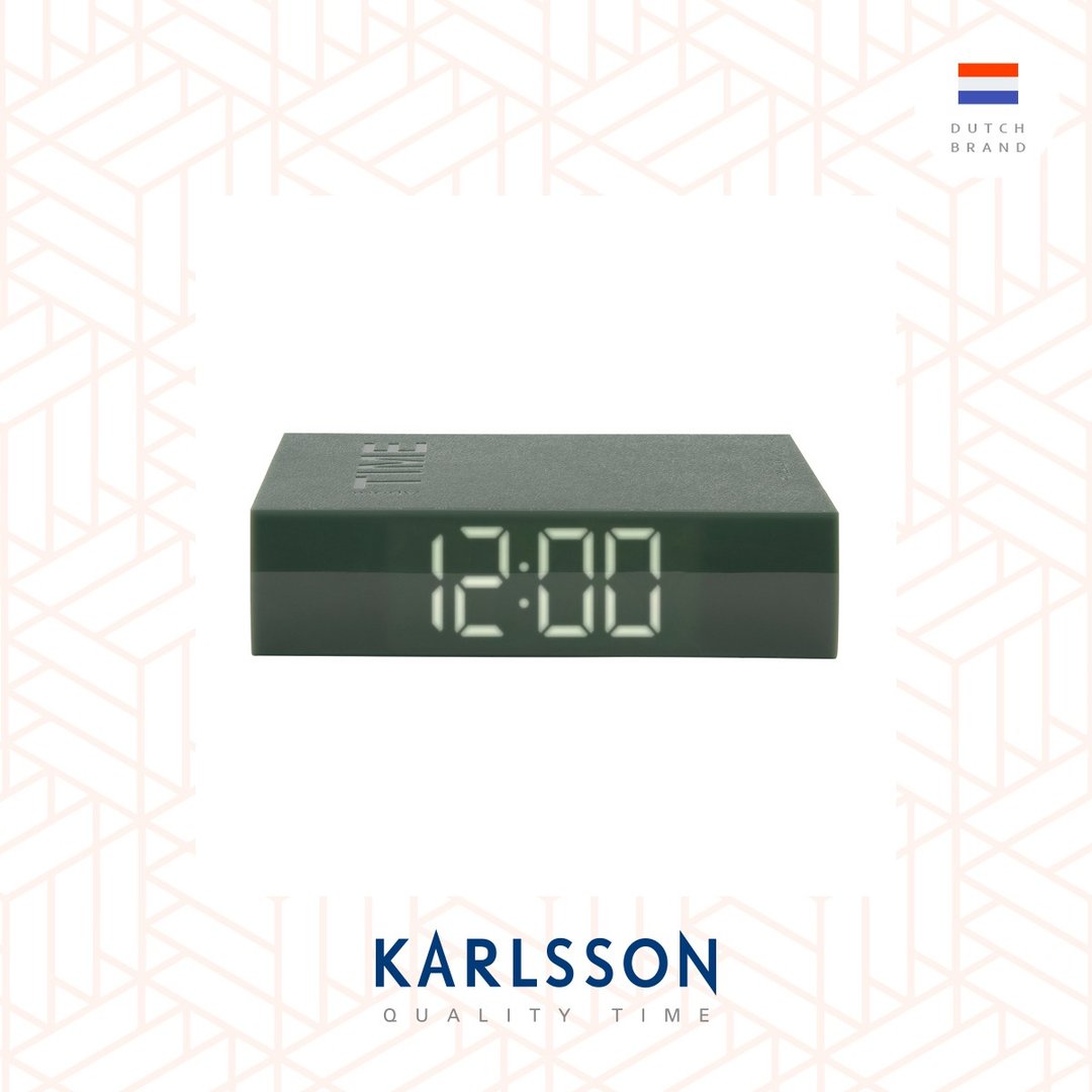 荷兰Karlsson, BOOK 书本型闹钟绿色LED显示屏 - 多功能闹 - 时钟/闹钟 - 塑料 绿色