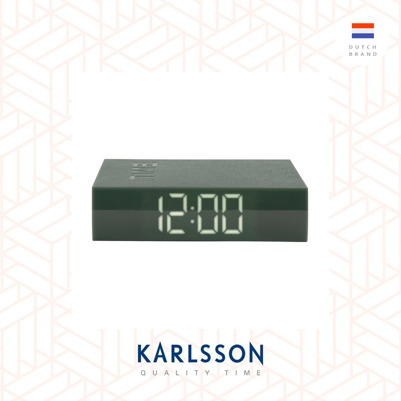 荷兰Karlsson, BOOK 书本型闹钟绿色LED显示屏 - 多功能闹 - 时钟/闹钟 - 塑料 绿色