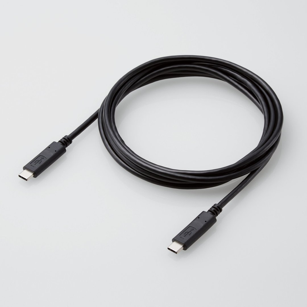 ELECOM USB 2.0 Type-C双头认证规格传输充电线2.0m 黑 - 充电宝/传输线 - 聚酯纤维 黑色
