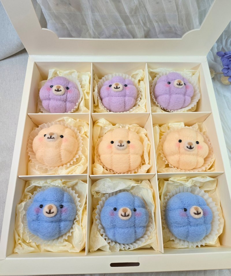 菠萝包宝宝羊毛毡娃娃9入组礼盒 包包挂饰 - 玩偶/公仔 - 羊毛 多色