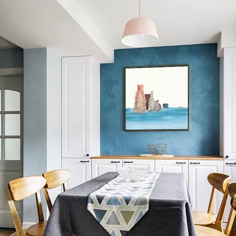 追光的时刻淡然-餐厅画作/空间设计情境布置/沙发背景艺廊墙挂画 - 海报/装饰画/版画 - 其他材质 多色