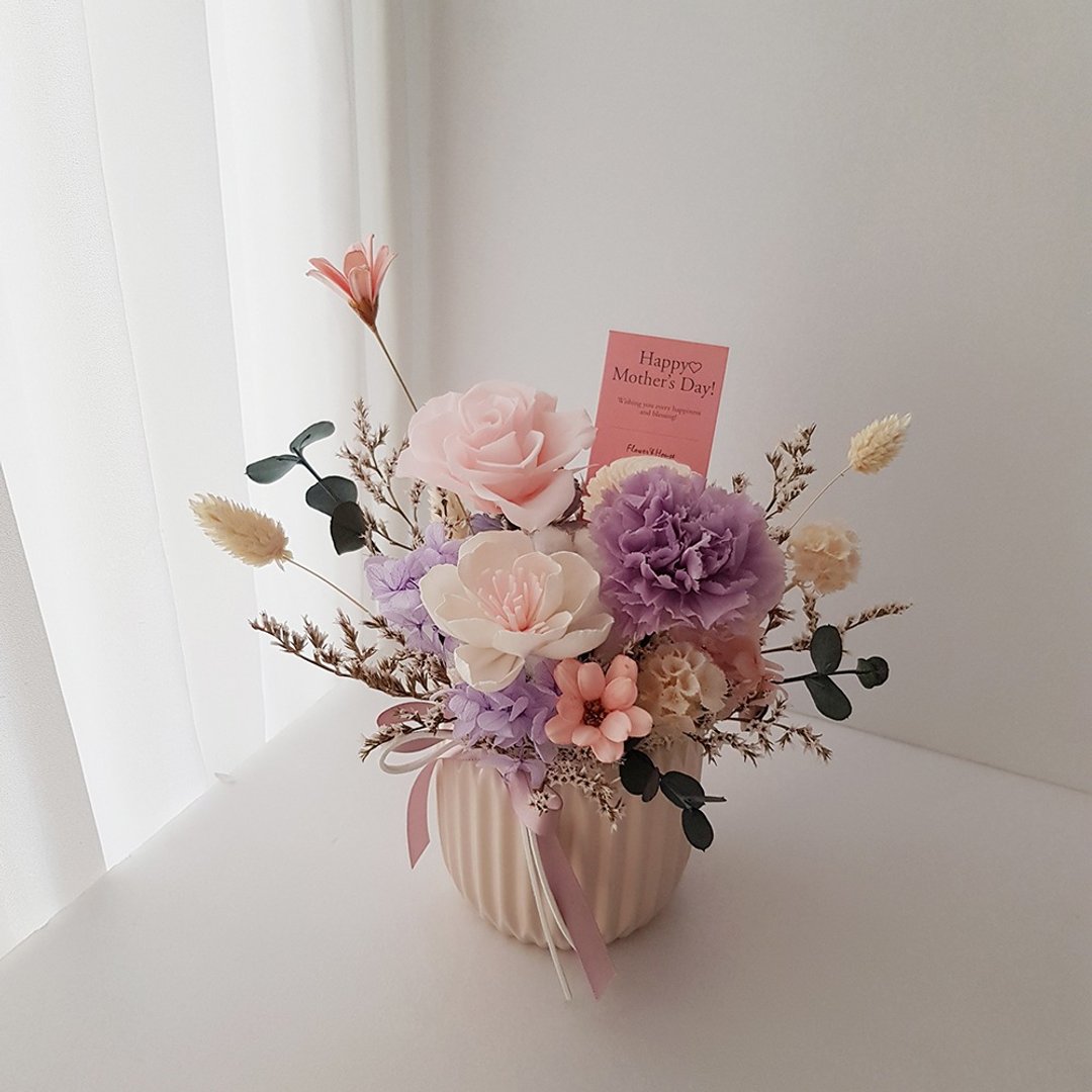 永生花 + 干燥花 | 春日樱粉紫 | 康乃馨盆花礼物∣居家摆饰∣开幕升迁 - 干燥花/捧花 - 植物．花 粉红色