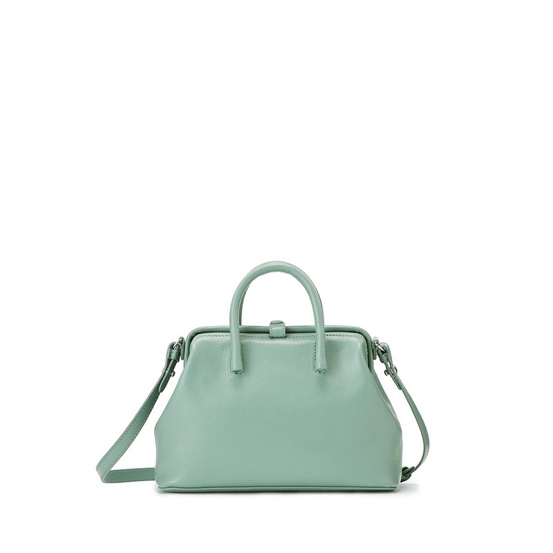 Full Open 经典迷你波士顿包-迷雾绿 - 侧背包/斜挎包 - 真皮 绿色