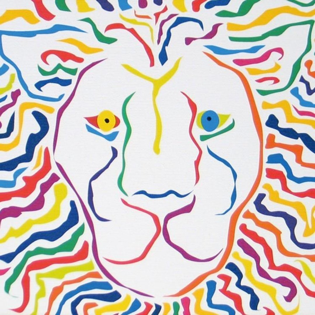 绘画插图艺术狮狮狮白色 Painting illustrations Art Lion Lion LION white A4-k - 海报/装饰画/版画 - 其他材质 多色