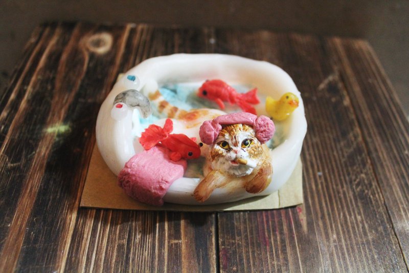 【Moses's warehouse 】猫咪泡澡中 - 摆饰 - 其他材质 