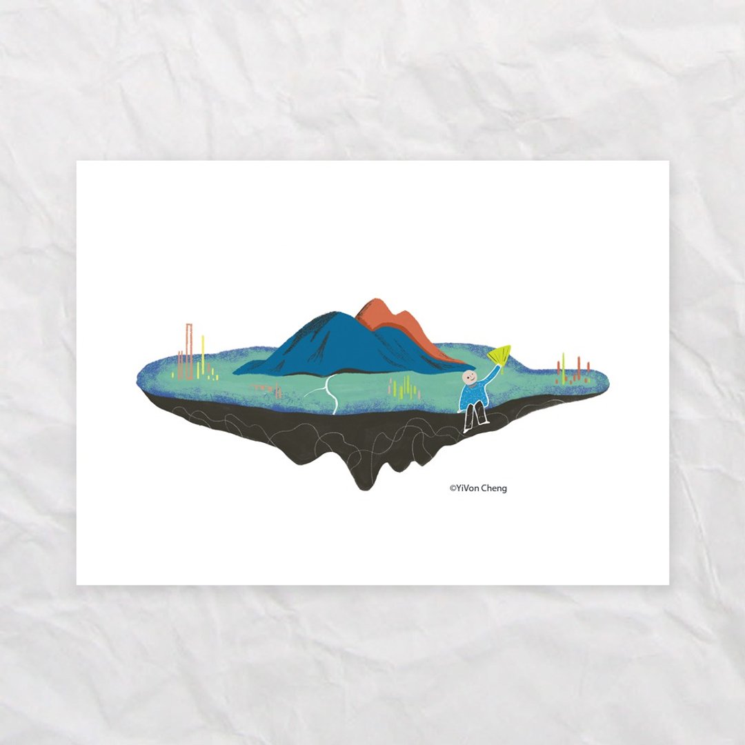 艹方明信片 台湾风景 小岛 原创插画 万用卡 文具 - 卡片/明信片 - 纸 绿色