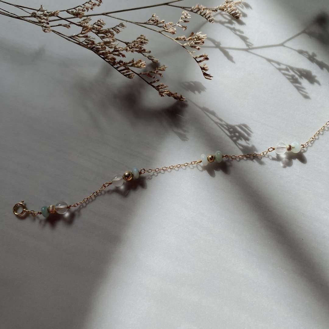 14K包金矿石手链_Starry Sky 14KGF bracelet - 手链/手环 - 水晶 蓝色