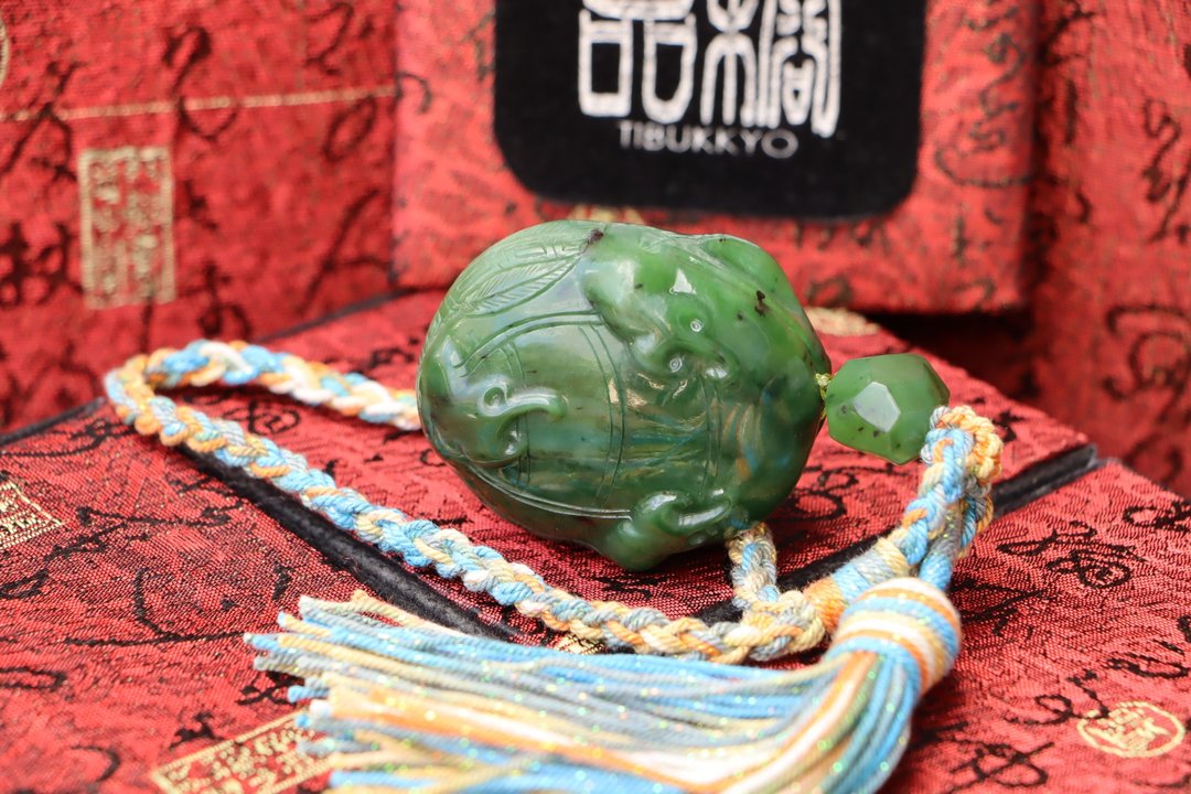 原矿天然和阗玉手把件  碧玉 聒聒招财 配饰 蛙鸣富贵  吉祥如意 - 吊饰 - 玉石 
