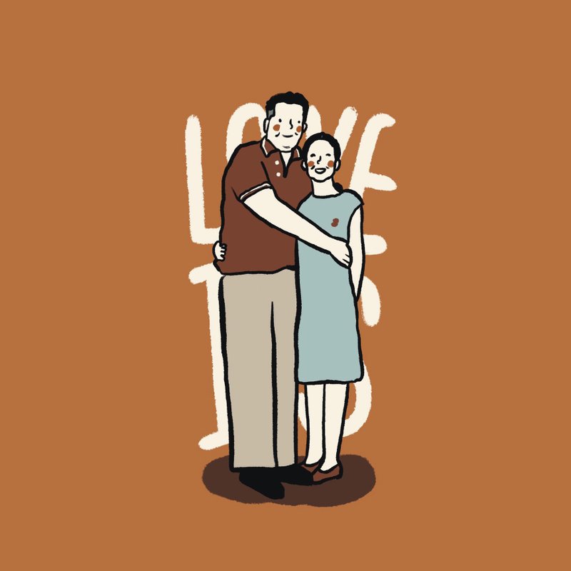 Couple portrait For Valentine day (DIGITAL FILE) Print it by yourself! - 订制画像 - 其他材质 