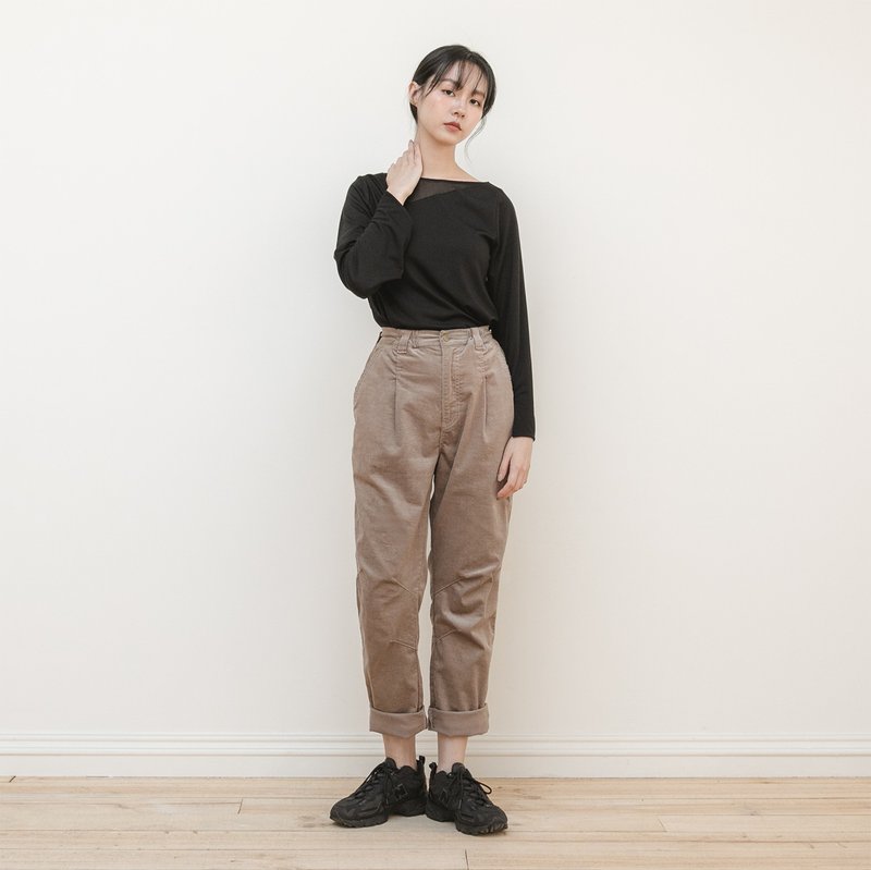 Earth_大地立体灯笼裤_20AF200_木暮 - 女装长裤 - 聚酯纤维 卡其色
