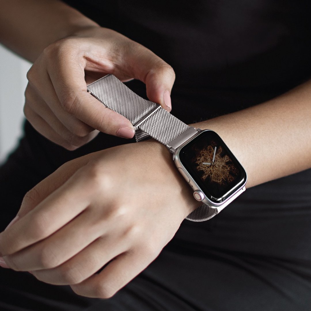 Dante Apple Watch 不锈钢米兰磁扣表带-银 - 表带 - 不锈钢 黑色