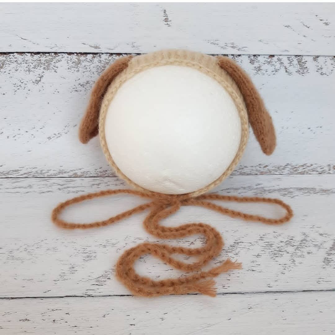Puppy newborn bonnet knitting pattern - 编织/刺绣/羊毛毡/裁缝 - 其他材质 