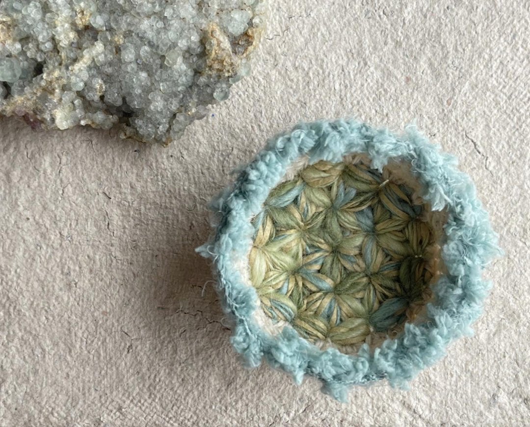 Knitting 生命之花置物篮 - 精灵世界 - 收纳用品 - 棉 绿色