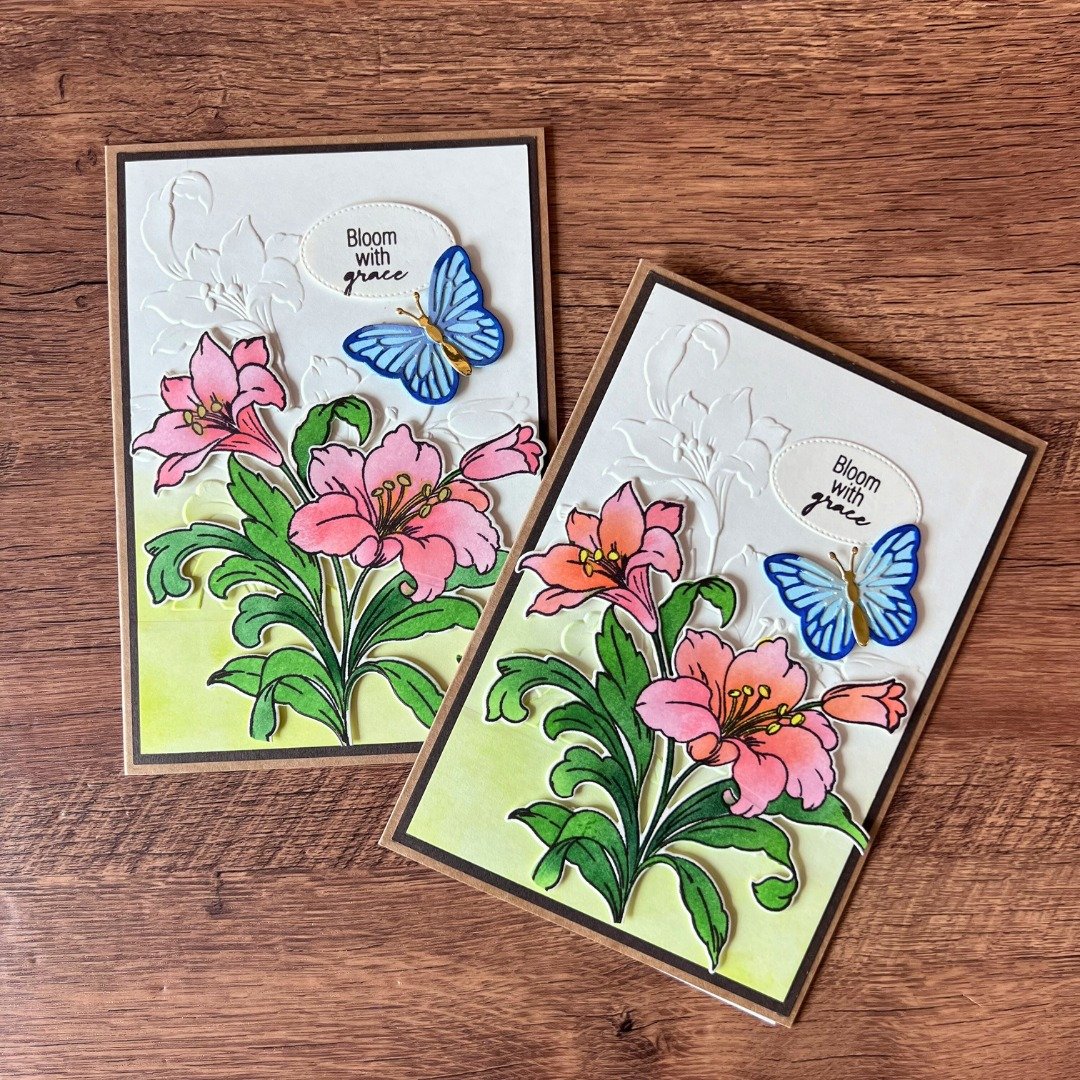 Bloom with grace 蝴蝶 花 多用途卡 - 卡片/明信片 - 纸 多色