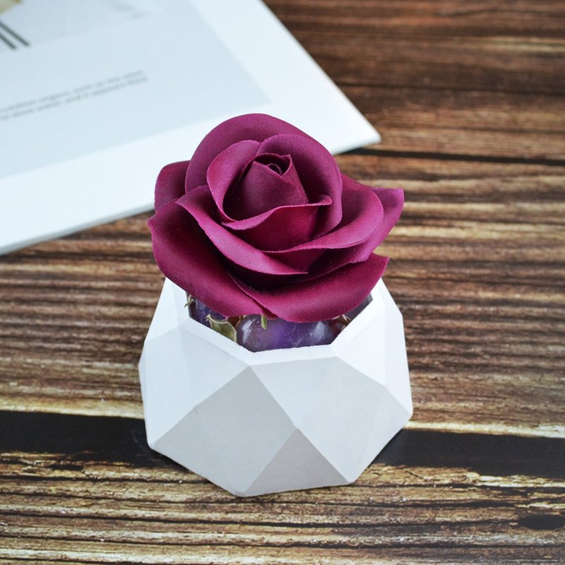 酒红玫瑰 水晶扩香 Burgundy Rose aroma stone - 摆饰 - 其他材质 红色