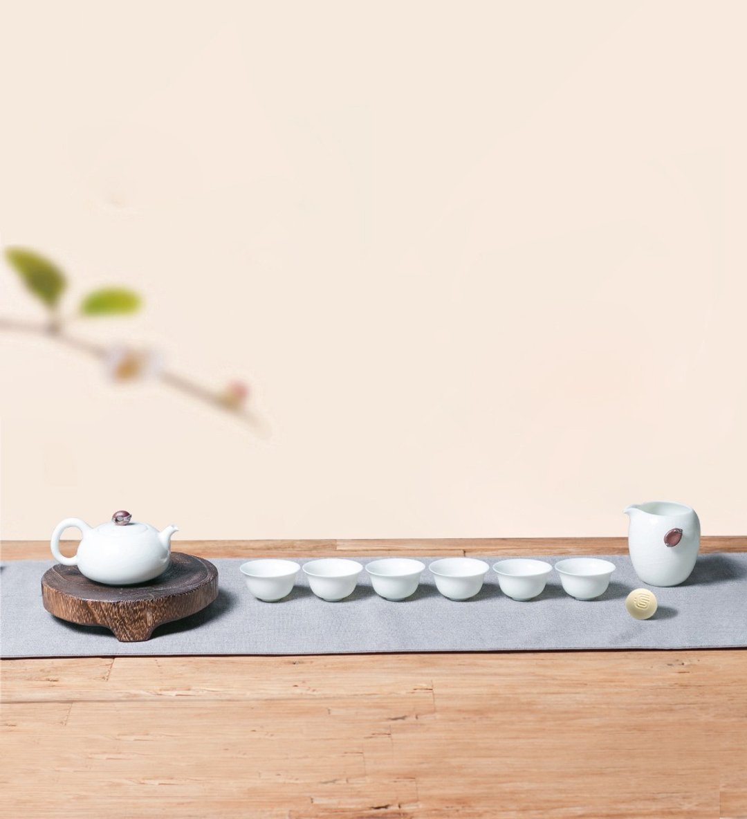 【礼物首选】陆宝 泉石印象茶组 一壶一海六杯 - 茶具/茶杯 - 瓷 透明
