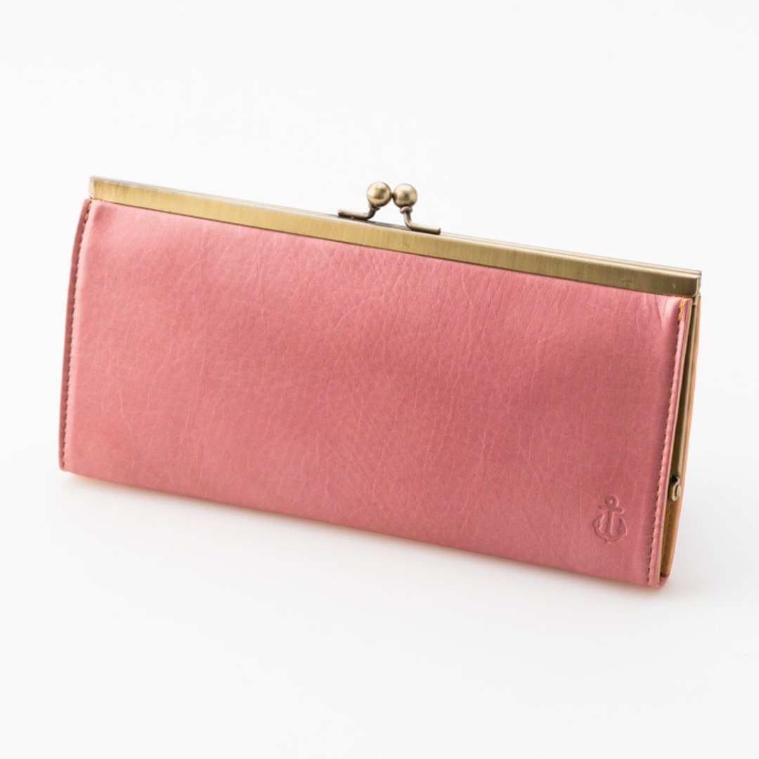 Hokkaido cowhide wallet Gamaguchi type powder pink -MADE IN Kobe- - 皮夹/钱包 - 真皮 粉红色