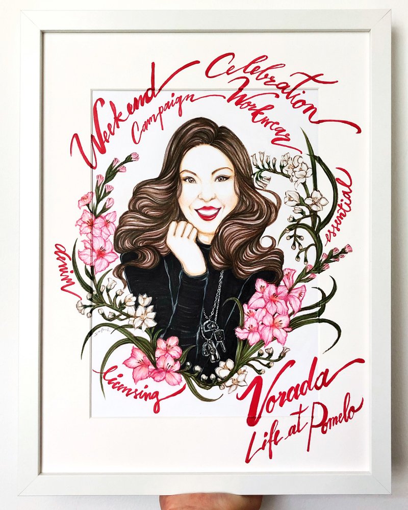 Custom portrait illustration (1 person) with frame and digital file - 订制画像 - 纸 
