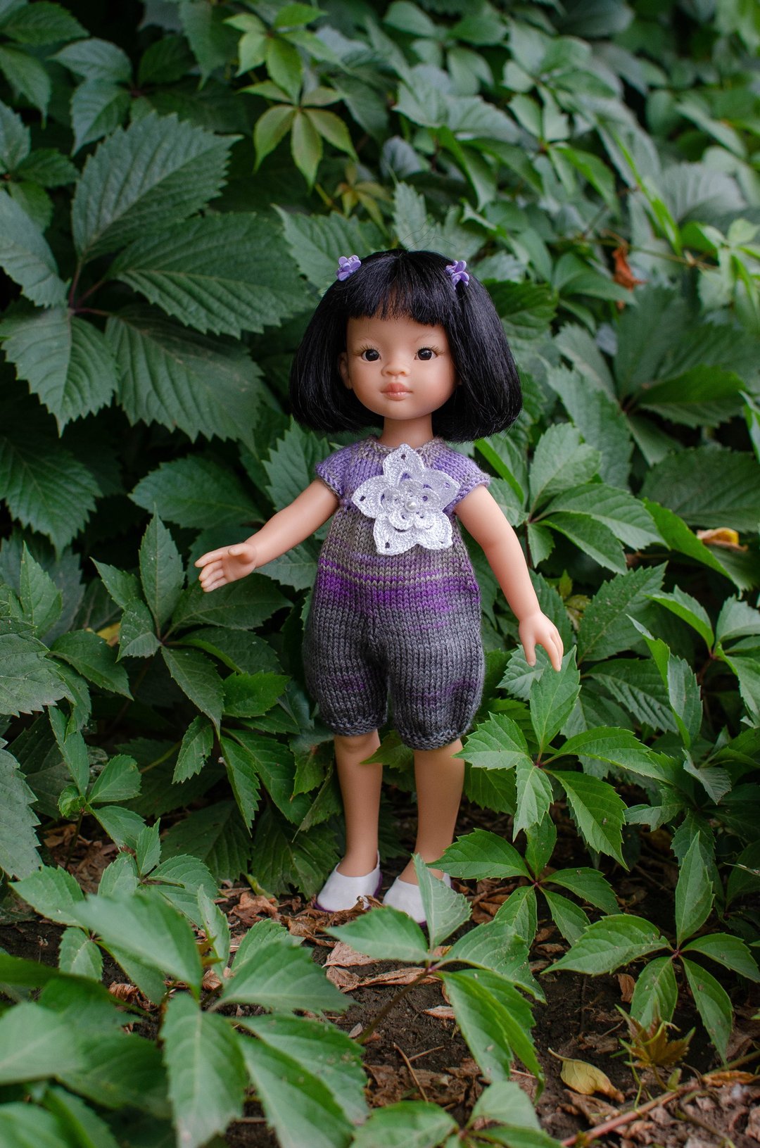 Knitted jumpsuit for Paola Reina doll - 玩具/玩偶 - 压克力 紫色