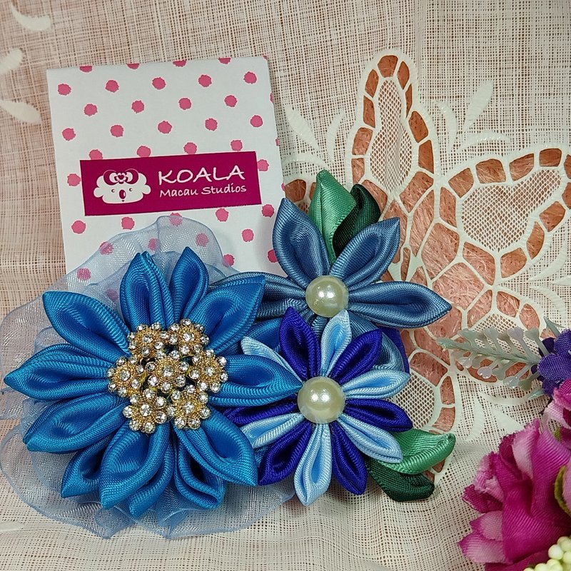 舞者系列手工饰品蓝花雨发夹 - 发饰 - 其他材质 