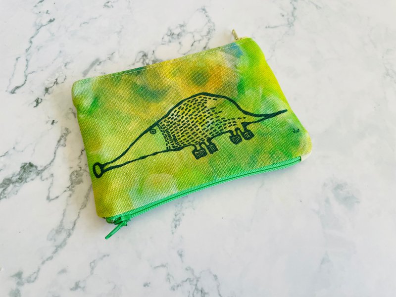 上下铺双口拉链小包-食蚁兽的独白 - 零钱包 - 棉．麻 绿色