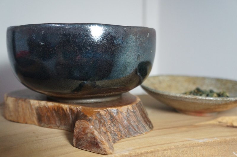 柴烧天目茶碗 - 茶具/茶杯 - 陶 黑色