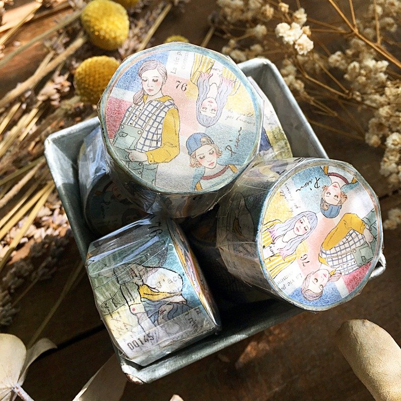 马赛克 / 2.5cm纸胶带 / 售完不补 - 纸胶带 - 纸 蓝色